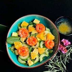 салат с лососем и апельсином